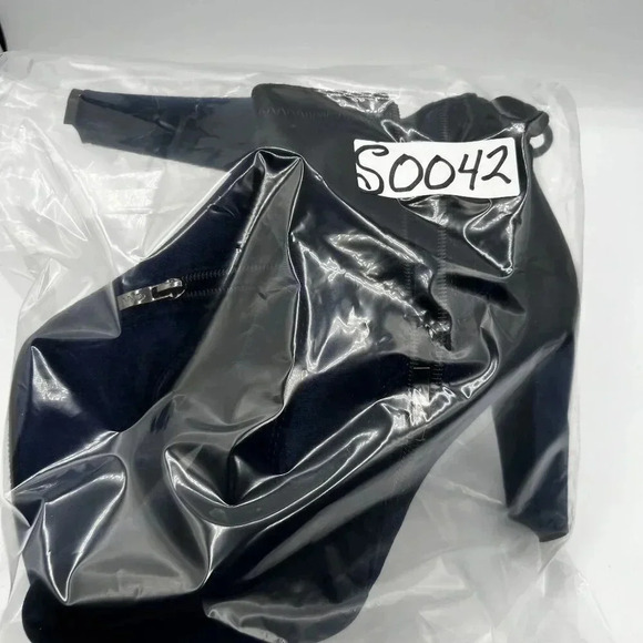 NEW Blue Velvet Ankle Booties Women 10M Zip Closure Block Heel Boots Elvis Shoes - Picture 16 of 16